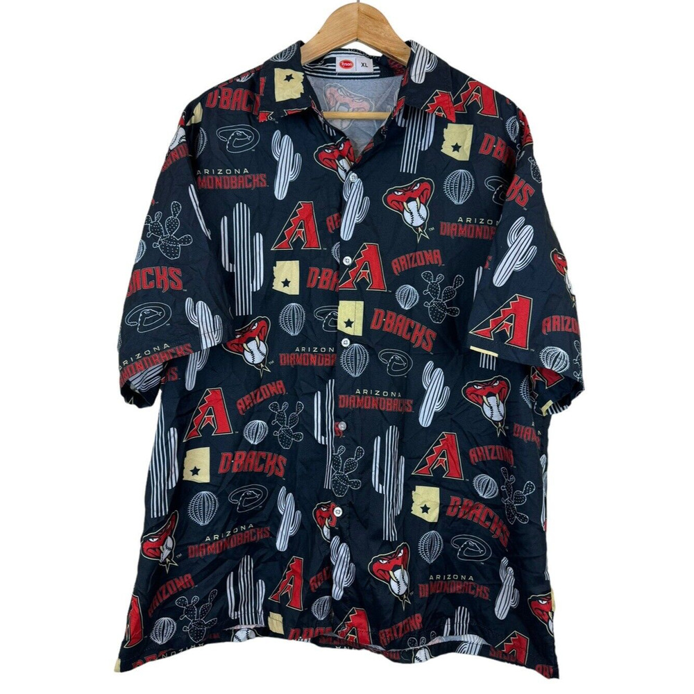 Arizona Diamondbacks All Over Print XL Shirt Cactus Black Sponsored Tyson‎